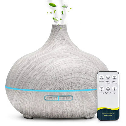 Air Humidifier Essential Oil Diffuser 500ML with Lights Remote Control Ultrasound Electric Aromatherapy Diffuser