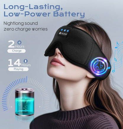 Sleep Headphones, 3D Sleep Mask with Bluetooth Headphones Wireless 5.4 Bluetooth Sleep Mask for Men, Women Comfortable Eye Mask with Headphones for Sleeping Ultra-Thin Speakers (Black)
