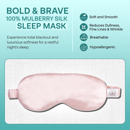 Luxurious Light Pink 100% Pure Mulberry Silk Sleep Mask – Ultimate Comfort for Deep Sleep, Travel, and Skin Care