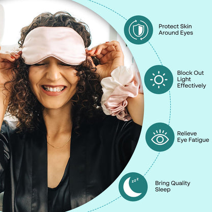 Luxurious Light Pink 100% Pure Mulberry Silk Sleep Mask – Ultimate Comfort for Deep Sleep, Travel, and Skin Care