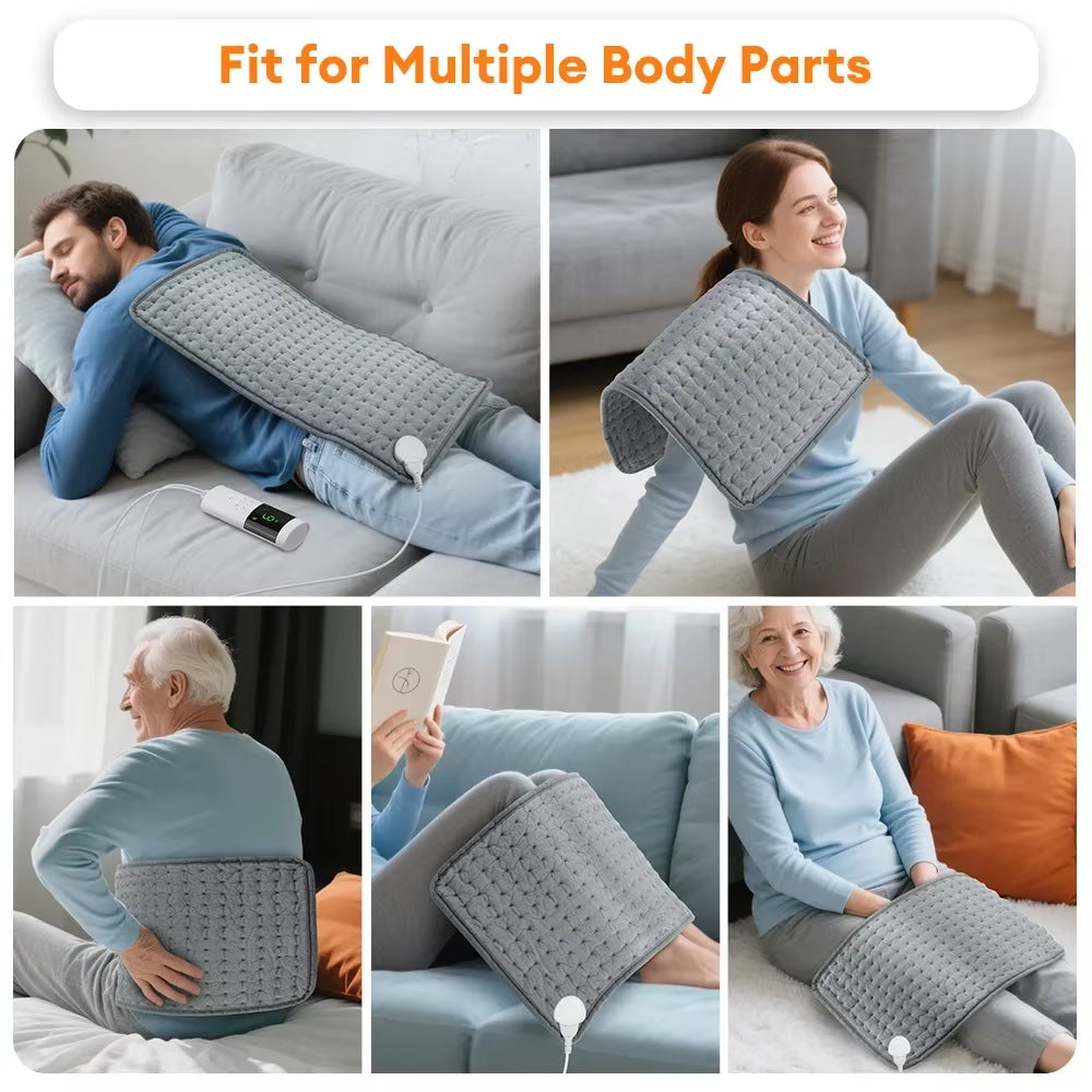 30*60Cm Electric Heating Pads for Back Neck Shoulder Home Office Washable Winter Warm Blanket 4 Timer 9 Temperature Control