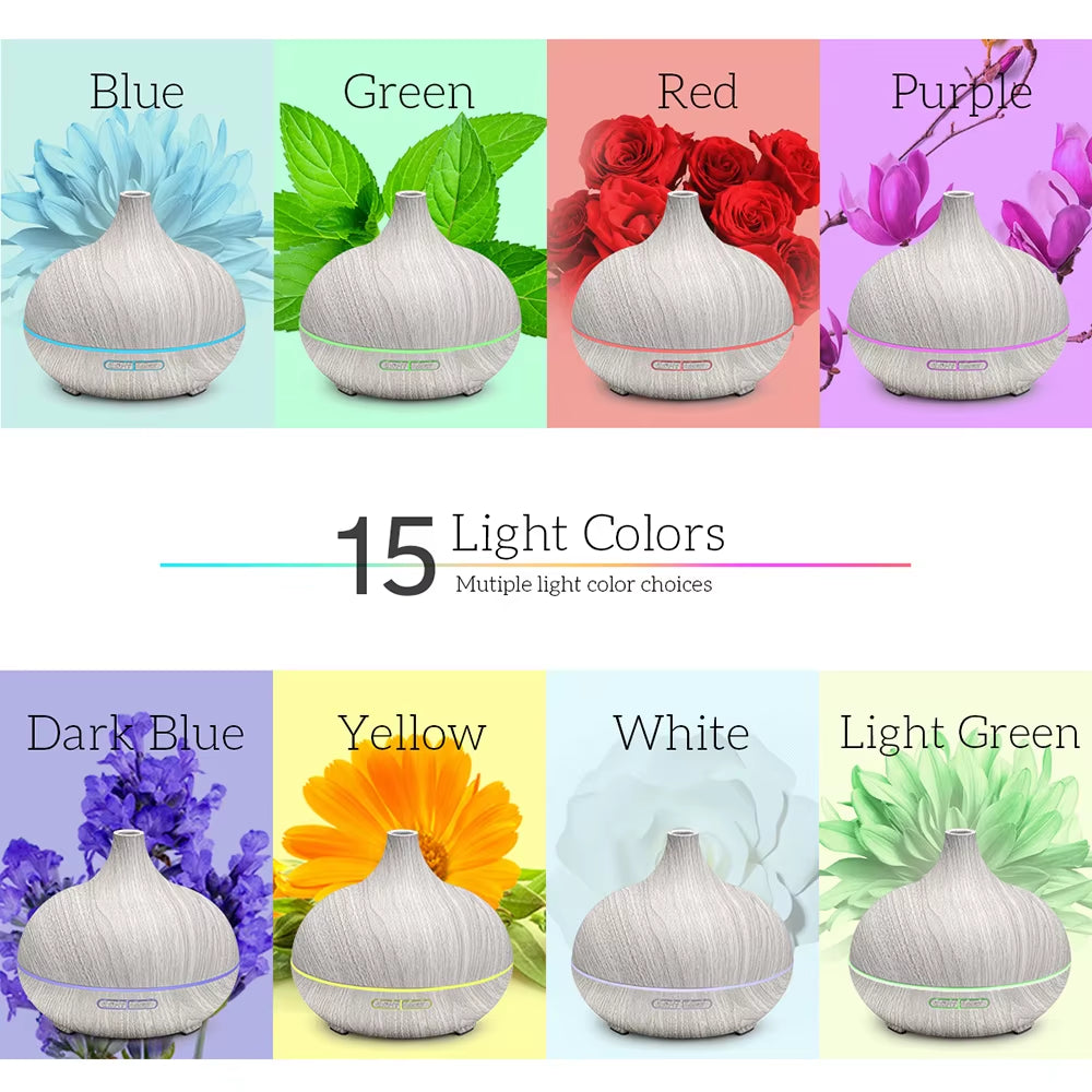 Air Humidifier Essential Oil Diffuser 500ML with Lights Remote Control Ultrasound Electric Aromatherapy Diffuser