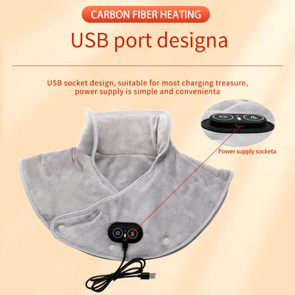 Electric Heating Shoulder Neck Pad Cervical Wrap Three Gear Thermal Compress Massager Vibration Shawl Warm Back Tool Relax Brace