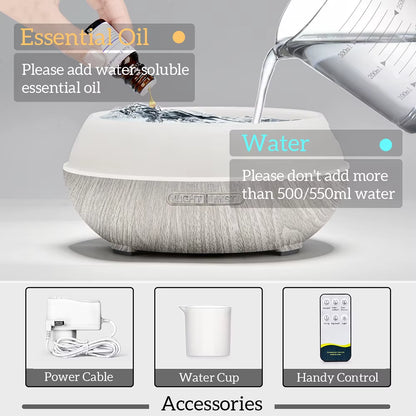Air Humidifier Essential Oil Diffuser 500ML with Lights Remote Control Ultrasound Electric Aromatherapy Diffuser