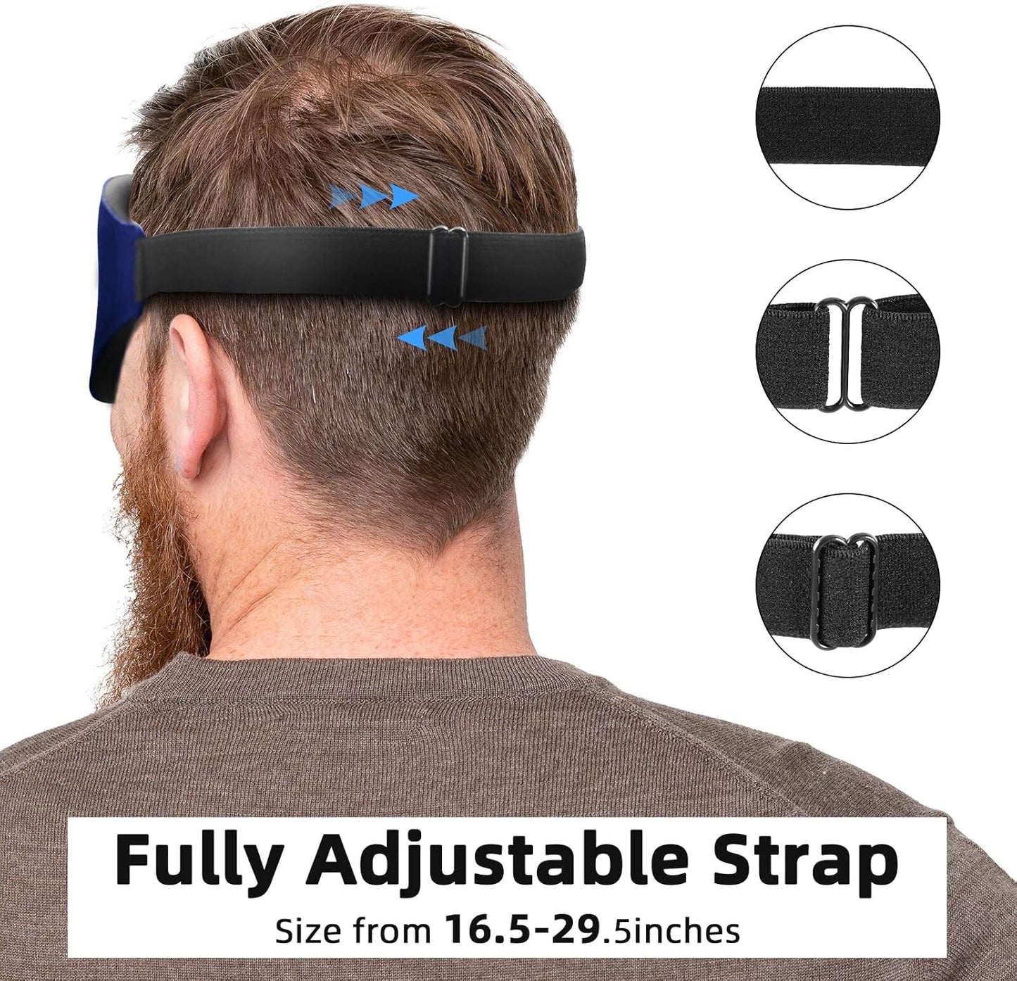 Sleep Mask for Men Women ，Zero Eye Pressure 3D Sleeping Mask with Contoured Padding Lightweight Sleep Eye Mask with Adjustable Elastic Strap for Traveling (Navy)